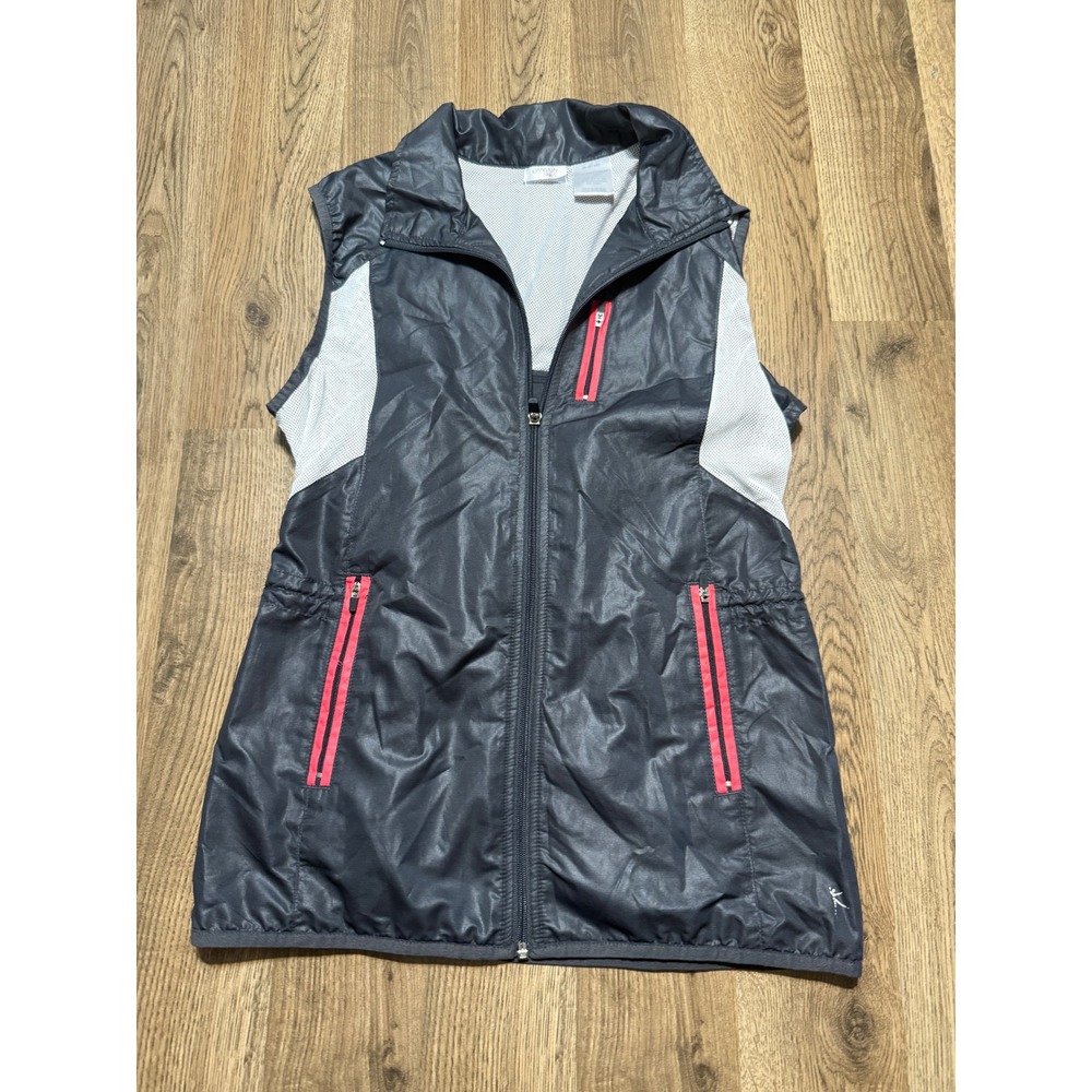 Danskin Now Vest Womens Size M Greystone Pink Activewear Outdoor Excellent